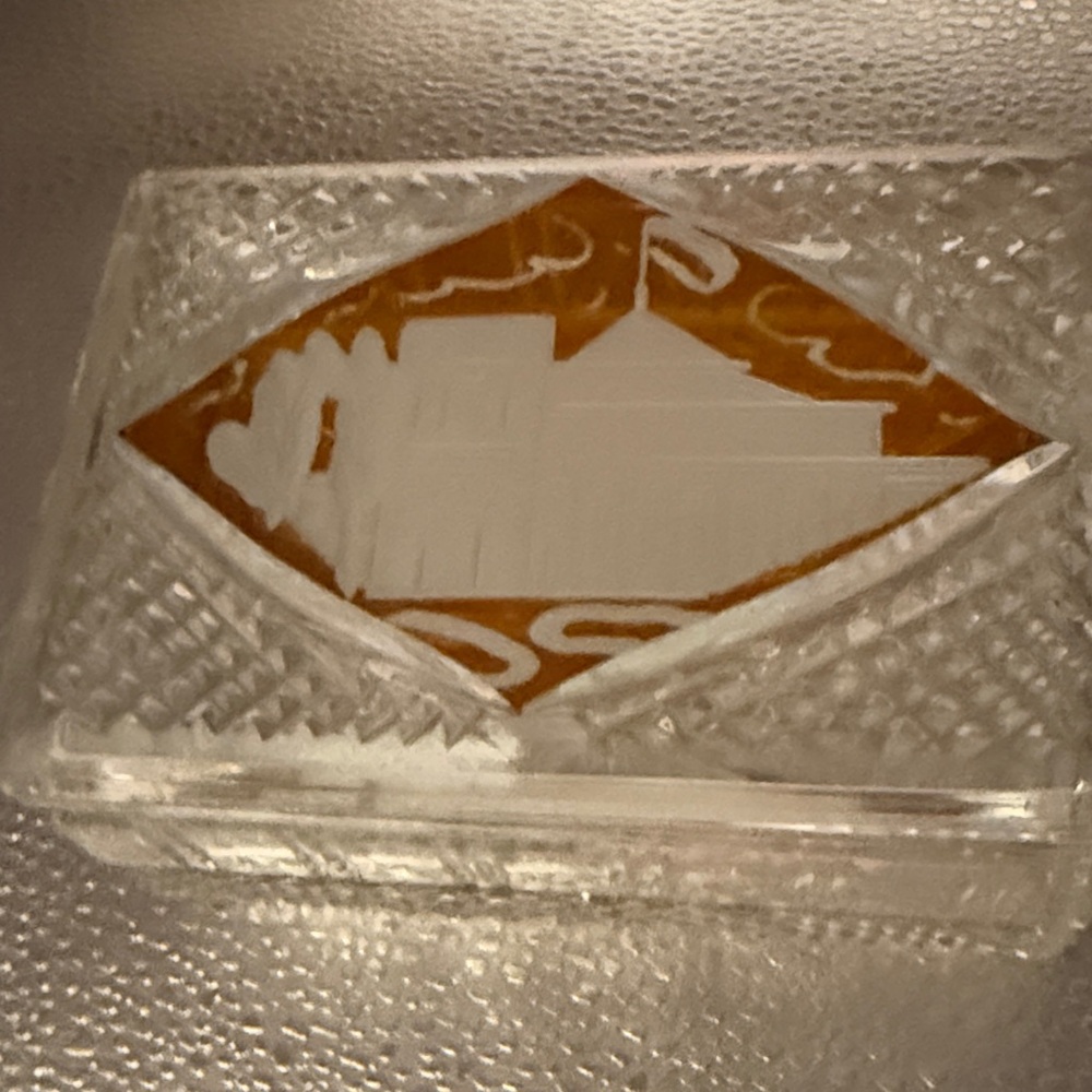 Wow wow wow Antique 1890s Bohemian Cut Crystal Trinket Box